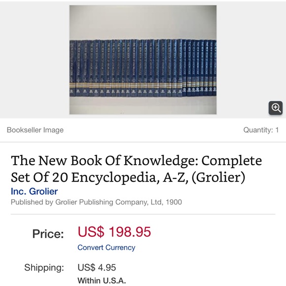 The New Book Of Knowledge: Complete Set Of 20 Encyclopedia, A-Z, (Grolier) - Picture 5 of 5